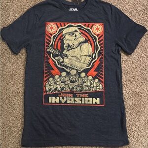 Disney Star Wars Navy Tee with Red and Cream Stormtrooper Graphic